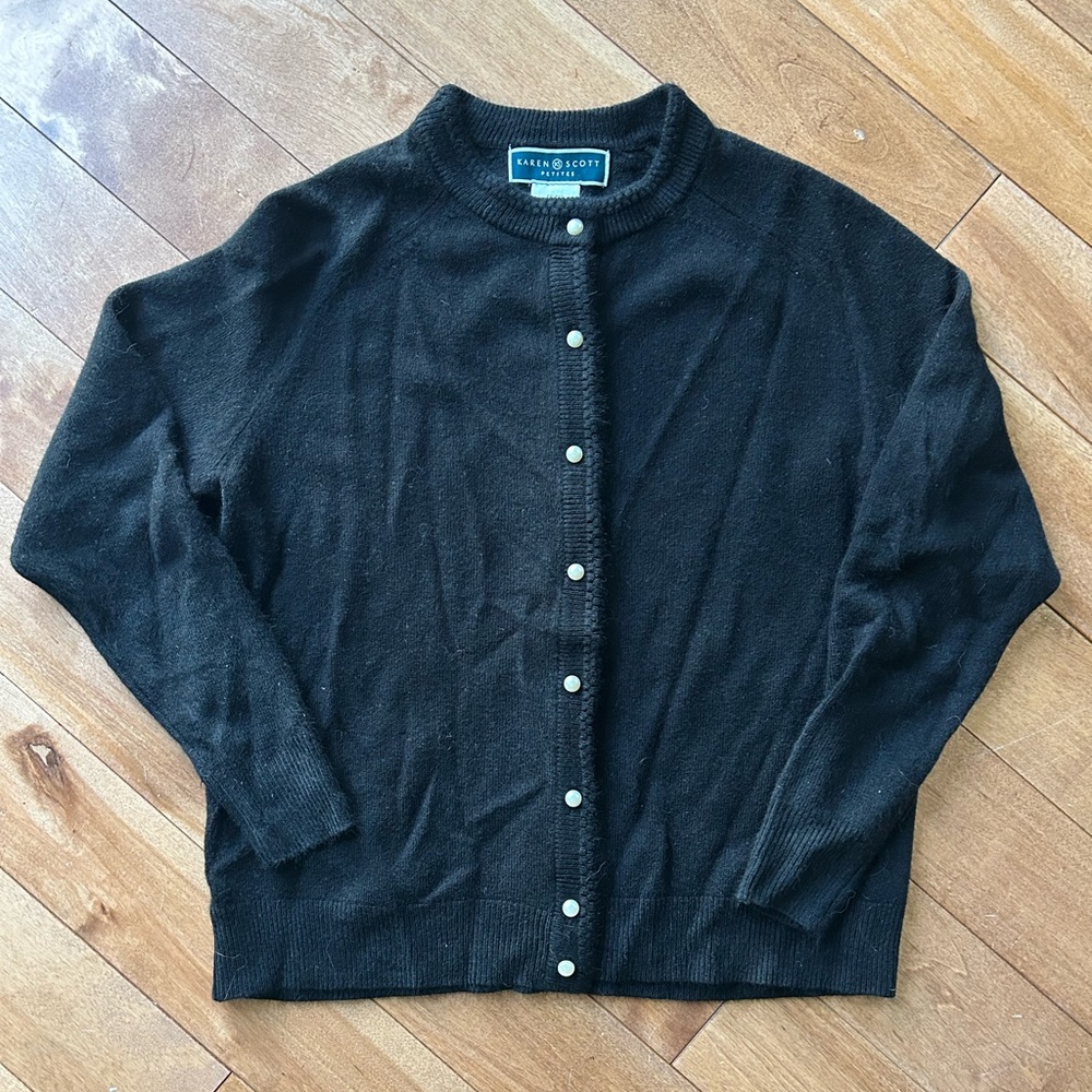 Karen Scott Black cardigan
